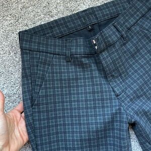 KUT Work Pants Plaid Gray Black Green Size 4